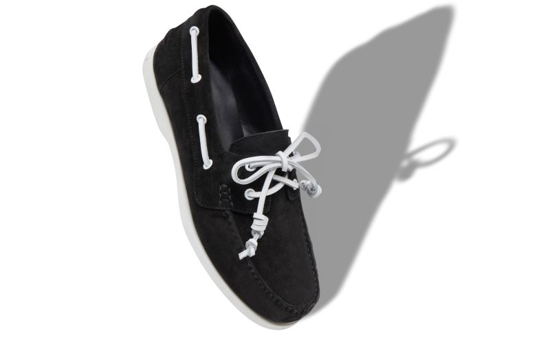 Sidmouth, Black Suede Boat Shoes - £595.00 