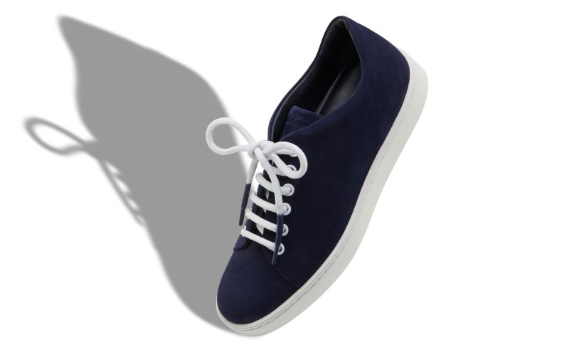 Semanada, Navy Blue Suede Lace-Up Sneakers 
 - AU$1,095.00