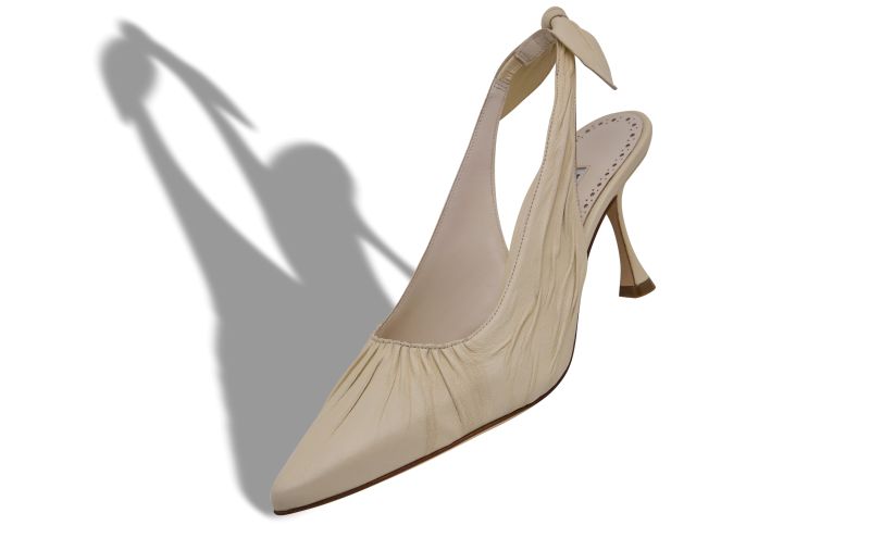 Pelagalo, Light Cream Nappa Leather Slingback Pumps - US$645.00