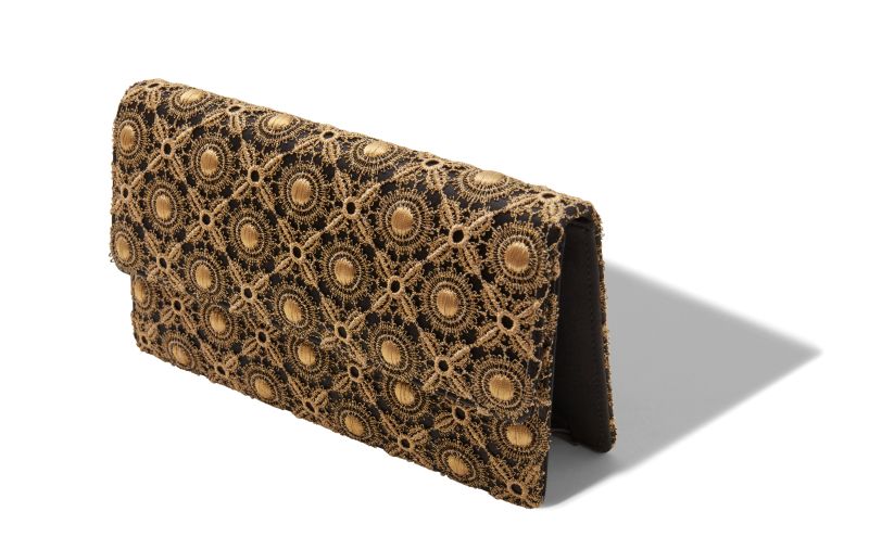 Capripla, Black and Gold Satin Clutch - US$2,095.00