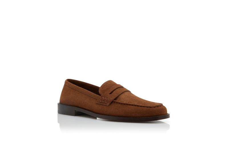 Perry, Dark Brown Suede Penny Loafers - €825.00