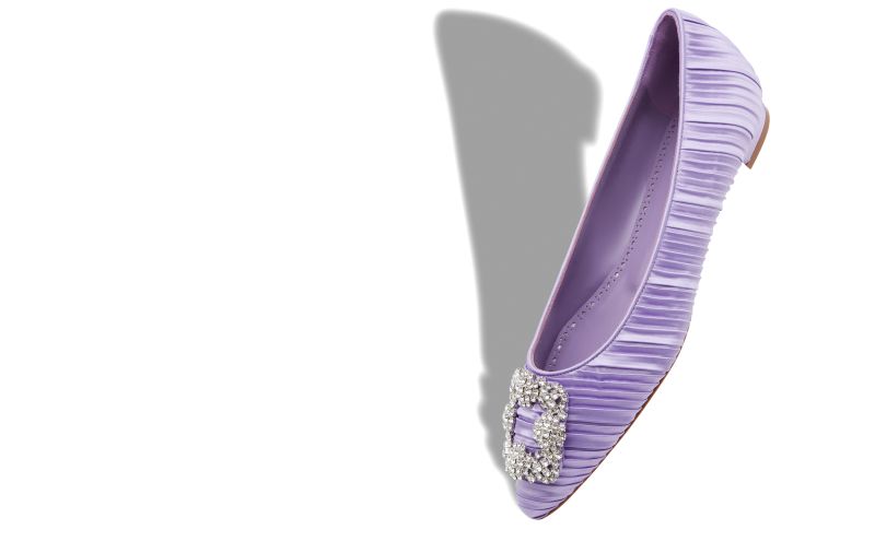 Hangisiflat, Purple Satin Jewel Buckle Flat Pumps - AU$1,203.00