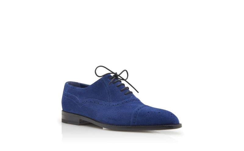 Witney, Bright Blue Suede Cap Toe Oxfords - AU$1,475.00