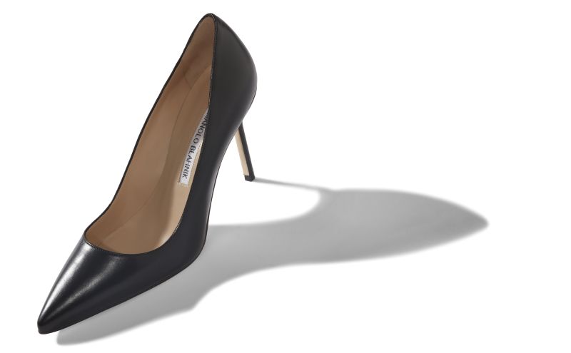 Bb calf 90, Black Calf Leather Pointed Toe Pumps - £595.00 