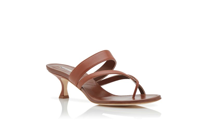 Susa, Brown Nappa Leather Mules - US$845.00