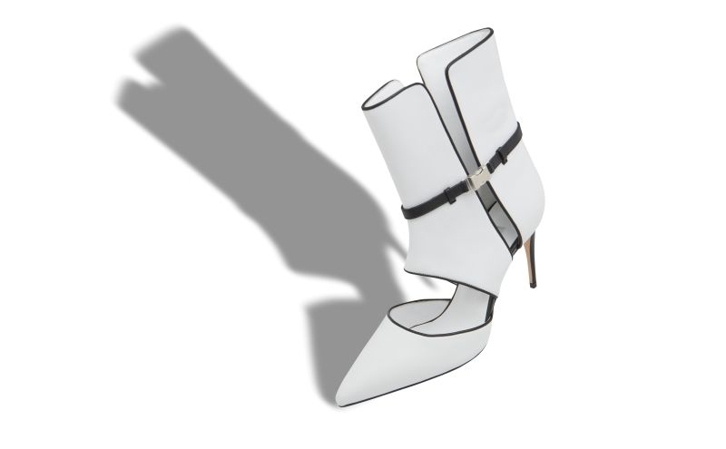Trifulca, White and Black Nappa Leather Mid Calf Pumps - £1,025.00