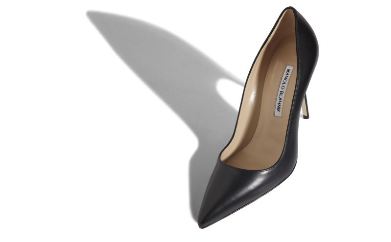 Bb calf, Black Calf Leather Pointed Toe Pumps - €675.00