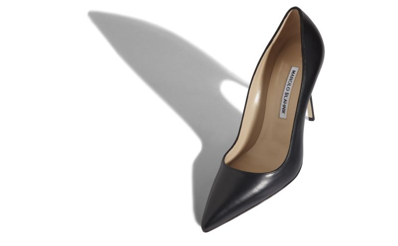 Bb calf, Black Calf Leather Pointed Toe Pumps - US$725.00