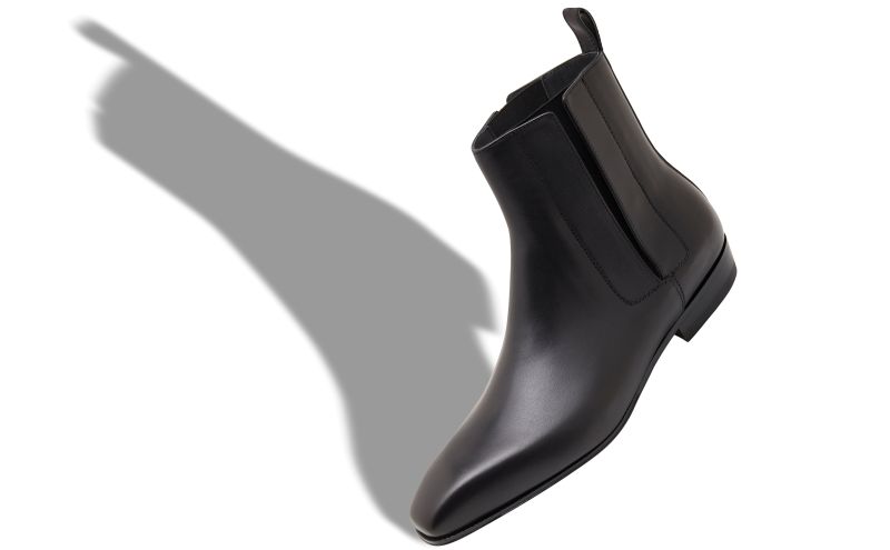 Bruton, Black Calf Leather Ankle Boots - £975.00