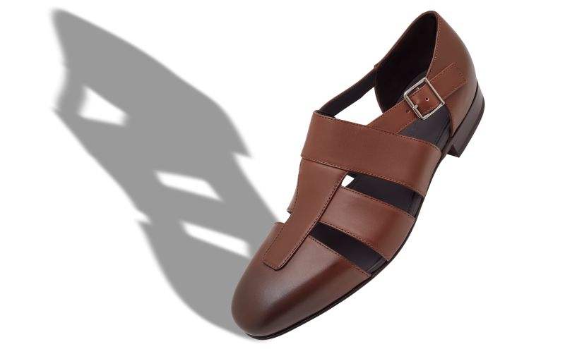 Hickory, Dark Brown Calf Leather Sandals - US$1,045.00