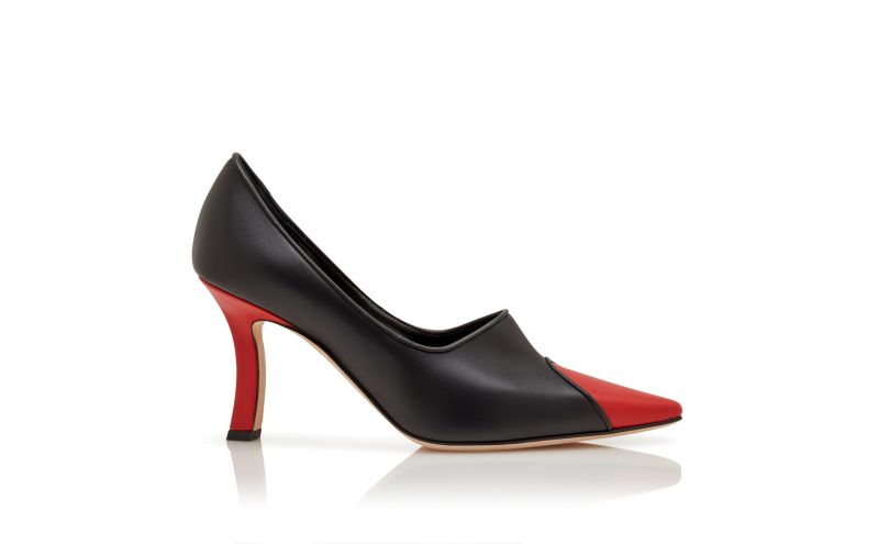 Side view of Nikaia, Black and Red Calf Leather Pumps  - €845.00
