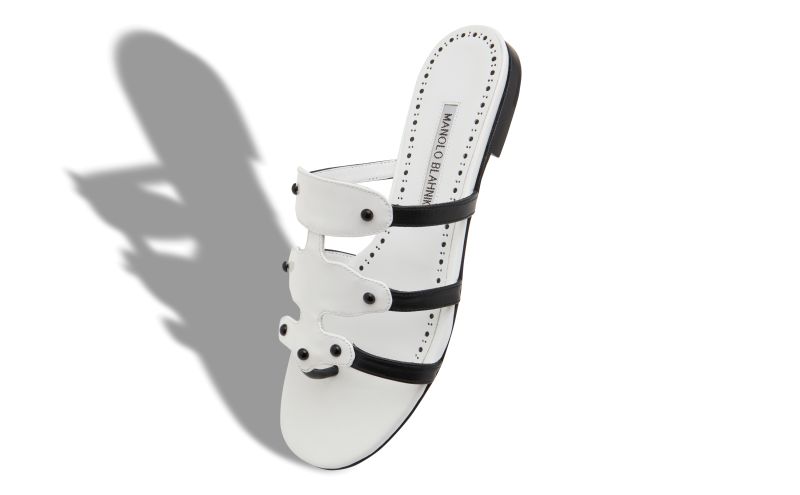 Syracusaflat, White Patent Leather Flat Sandals  - AU$1,385.00
