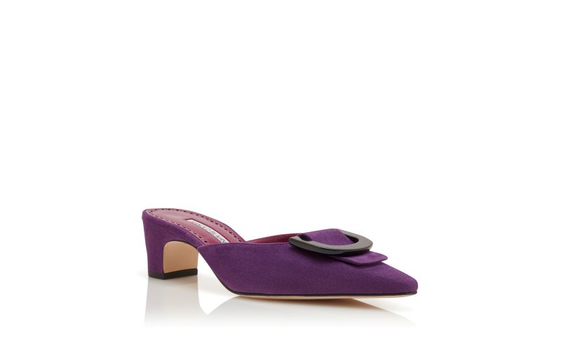Betimu, Purple Suede Pointed Toe Mules  - AU$1,445.00