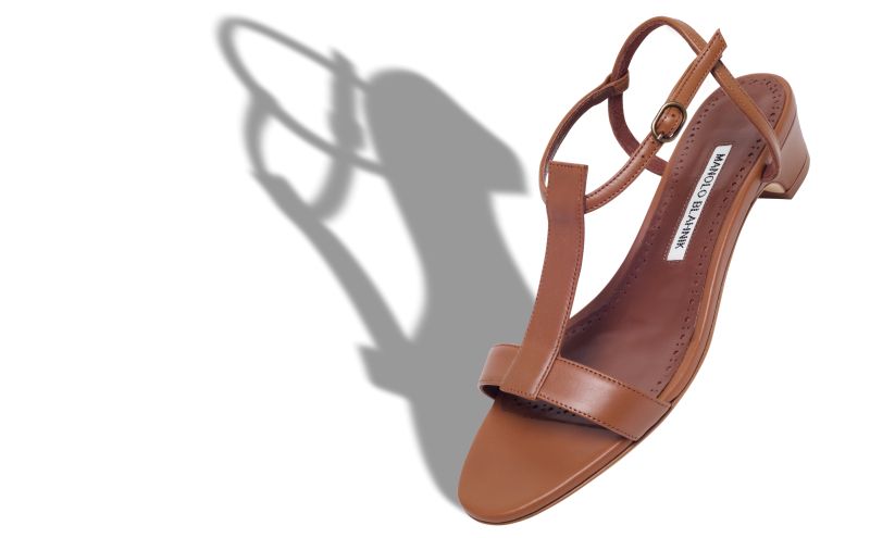 Virnana, Brown Calf Leather Slingback Sandals - US$447.00