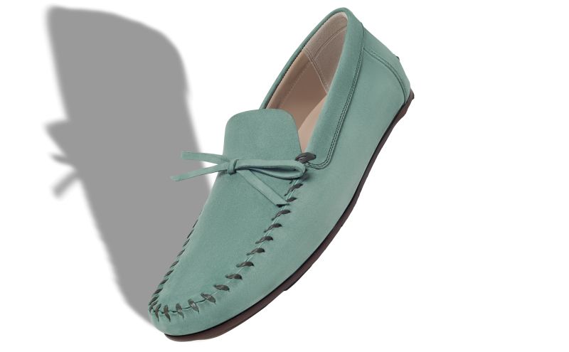 Gargano, Dark Green Calf Leather Slippers - US$1,025.00