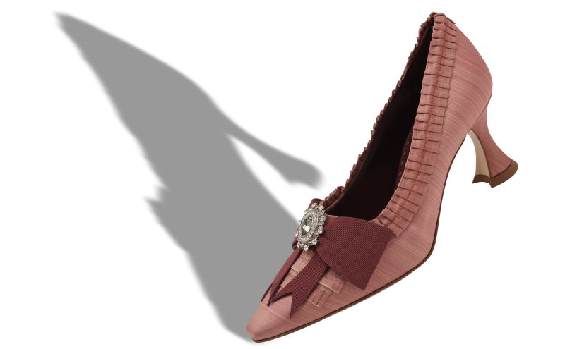 Valoisette, Pink Silk Bow Detail Pumps - €1,345.00