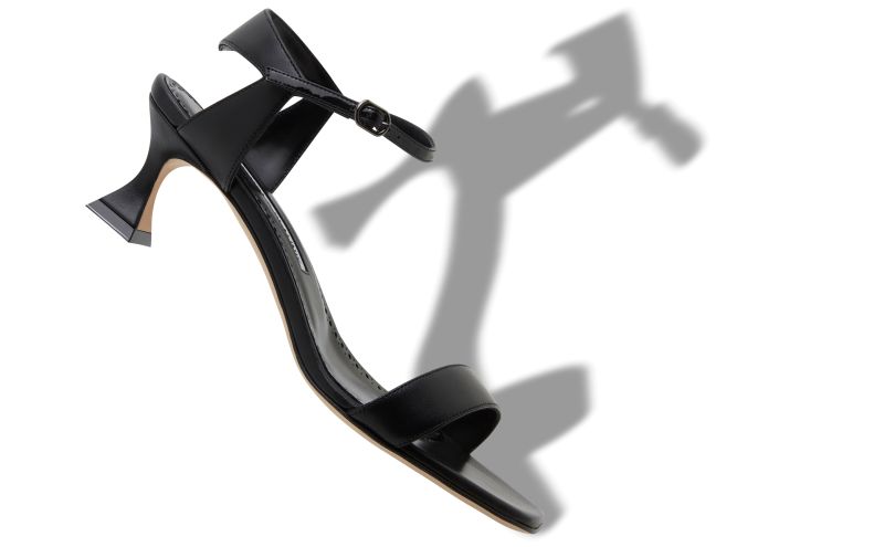 Begasan, Black Nappa Leather Ankle Strap Sandals  - AU$1,385.00 