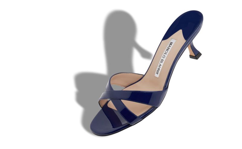 Callamu, Blue Patent Leather Open Toe Mules - €725.00