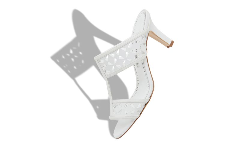 Sophocles, White Calf Leather Cut Out Mules  - £745.00