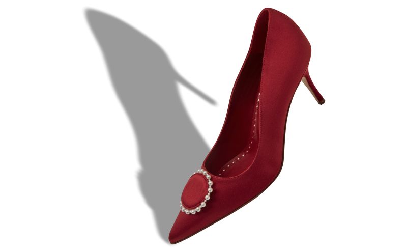 Kifaclo, Red Satin Pearl Detail Pumps  - £537.00