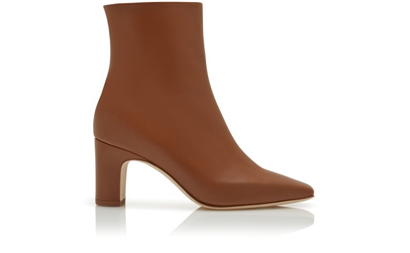 Side view of Ofaralo, Light Brown Calf Leather Ankle Boots - US$1,395.00