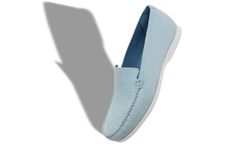 Monaco, Light Blue Suede Boat Shoes - AU$1,205.00