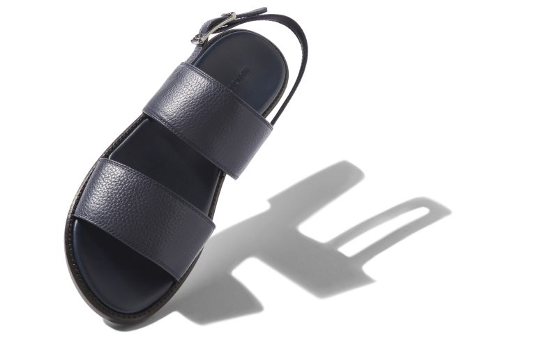 Designer Navy Blue Calf Leather Sandals
