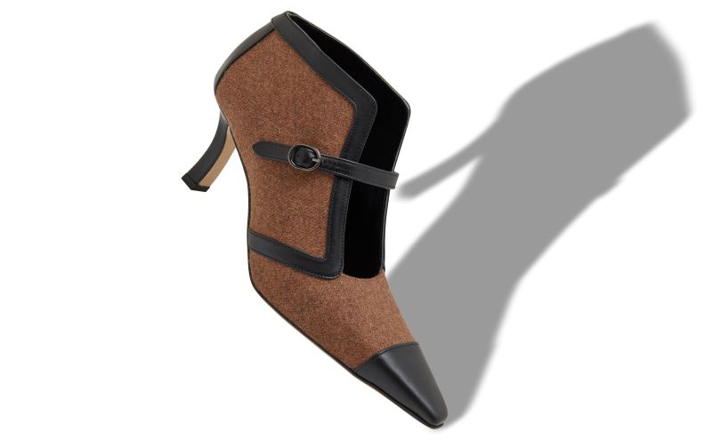 Bermion, Brown and Black Wool Ankle Boots - AU$1,665.00 