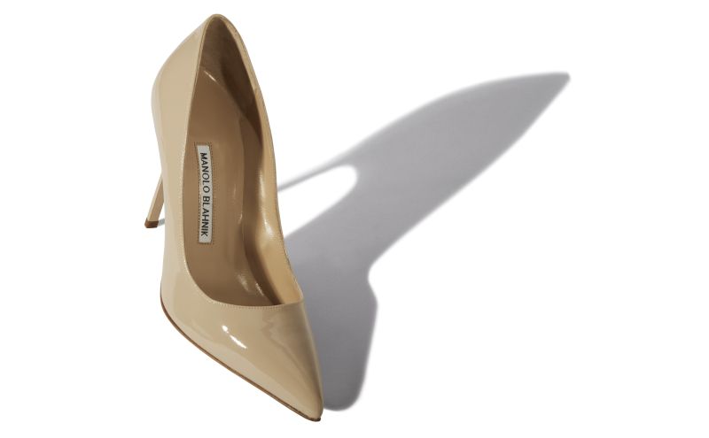 Bb patent, Beige Patent Leather Pointed Toe Pumps - AU$1,115.00 