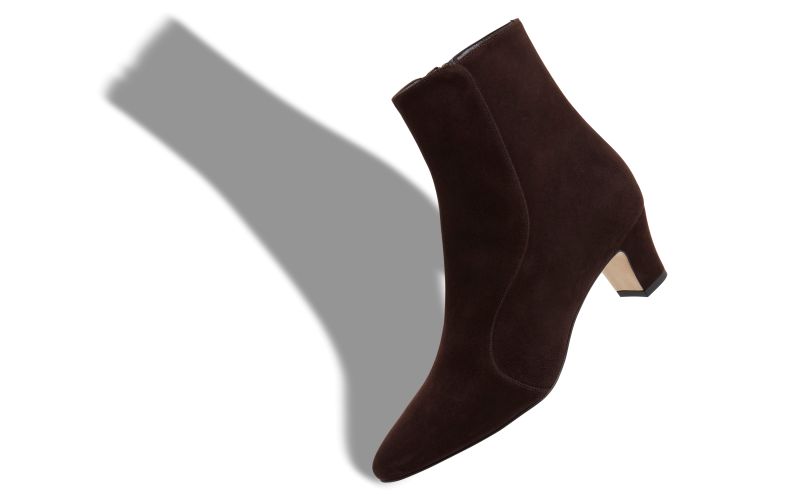 Myconia, Brown Suede Round Toe Ankle Boots - £875.00