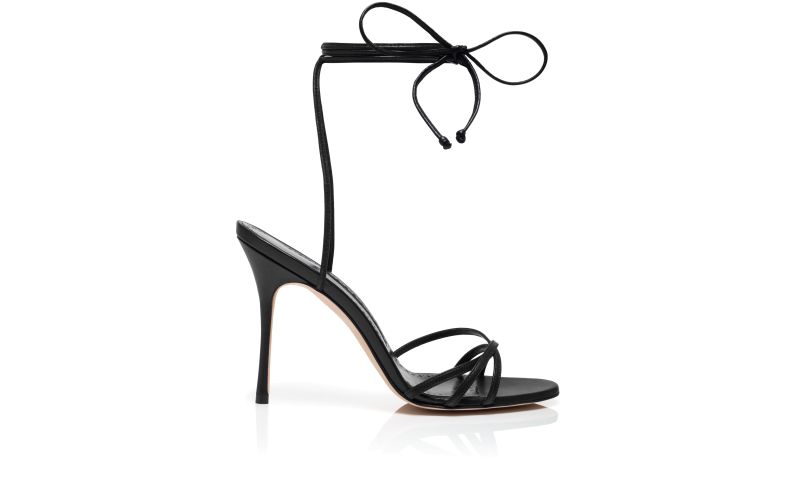 Side view of Leva, Black Nappa Leather Sandals - US$825.00