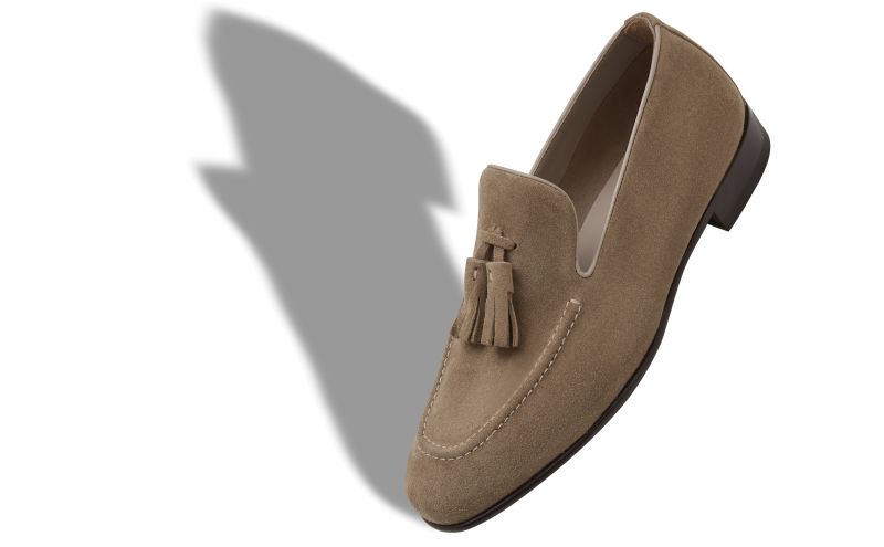 Chester, Khaki Suede Tassel Loafers - US$995.00