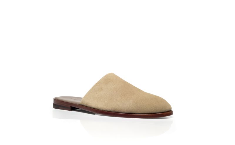 Capuleti, Light Khaki Suede Slippers - US$348.00