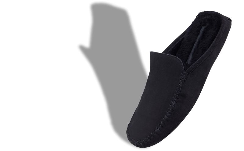 Designer Navy Blue Suede Slippers