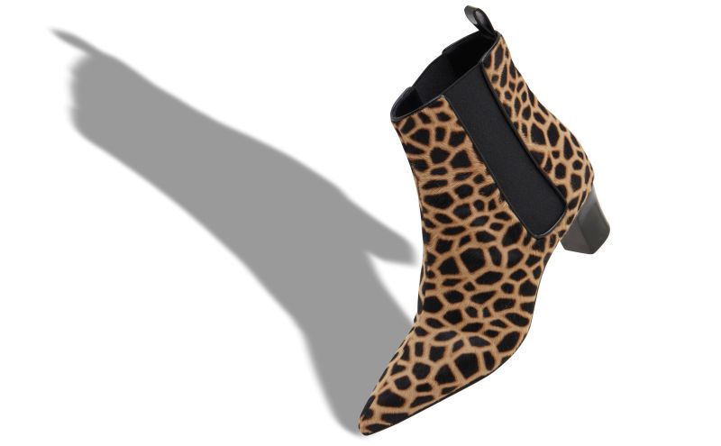 Tiraba, Brown and Black Calf Hair Animal Print Boots - £1,045.00