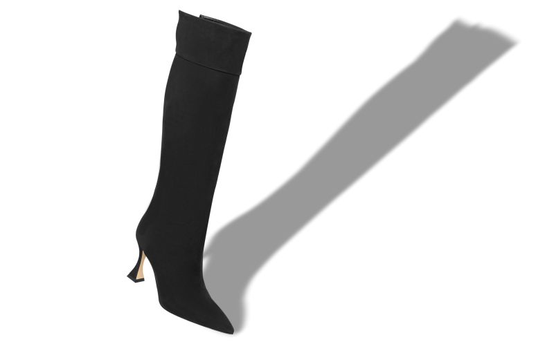 Miralonepla, Black Suede Knee High Boots  - US$1,550.00 