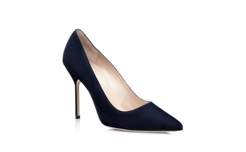 Bb, Navy Suede Pointed Toe Pumps - CA$945.00