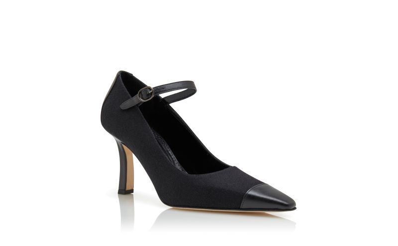 Semele, Black Wool Mary Jane Pumps - AU$1,445.00