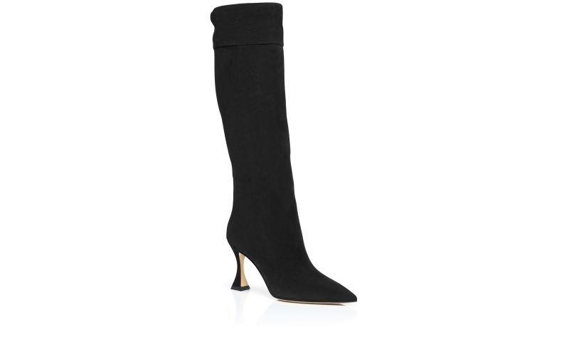 Miralonepla, Black Suede Knee High Boots  - US$1,550.00