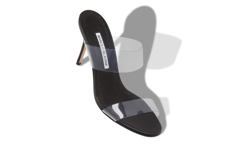 Scolto, Black ECO PVC Open Toe Mules - €645.00 