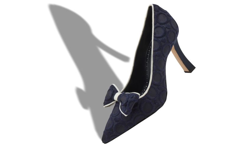Epirotes, Navy Blue Silk Pointed Toe Pumps - £815.00