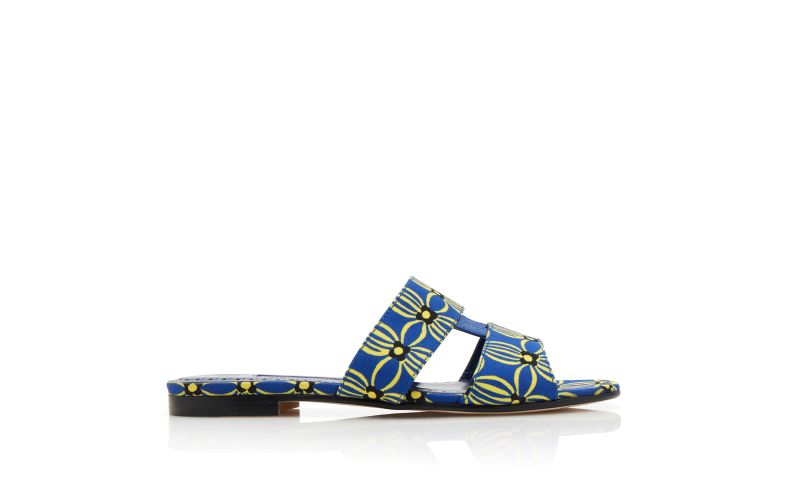Side view of Chus, Blue and Yellow Canvas Floral Sandals  - AU$1,245.00