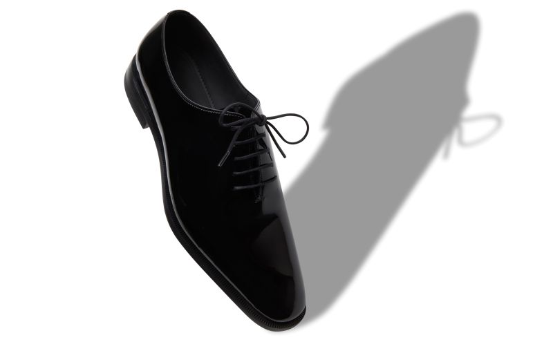 Snowdon, Black Patent Leather Lace-Up Shoes - AU$1,515.00 