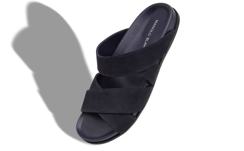 Inezmu, Navy Blue Suede Sandals - AU$1,075.00