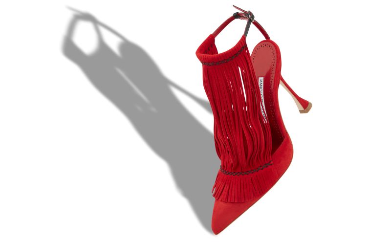 Fiki, Red Suede Fringe Detail Pumps  - AU$943.00