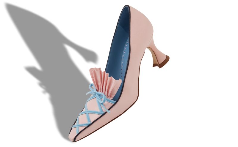Rohan, Pink Silk Criss-Cross Detail Pumps - €1,095.00