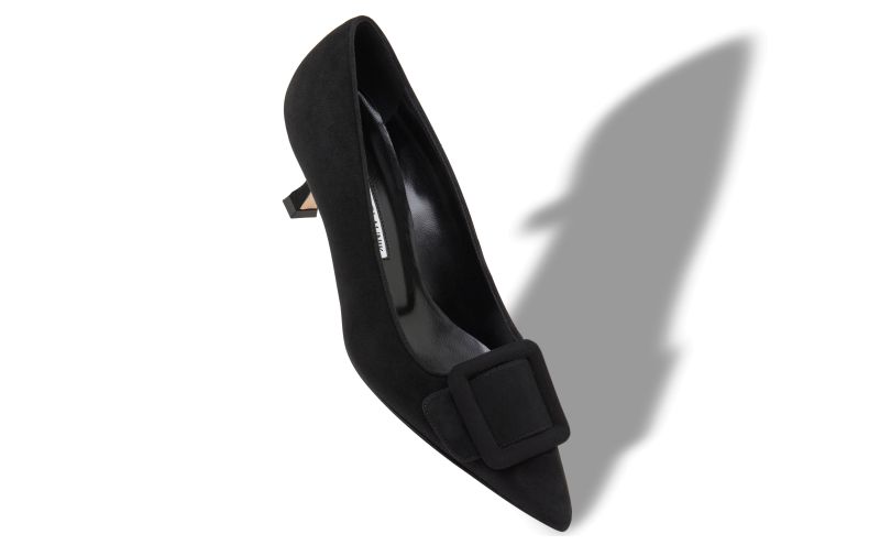 Maysalepump 50, Black Suede Buckle Detail Pumps - £645.00 