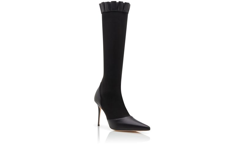 Nafarhi, Black Nappa Leather Knee High Boots - AU$1,168.00