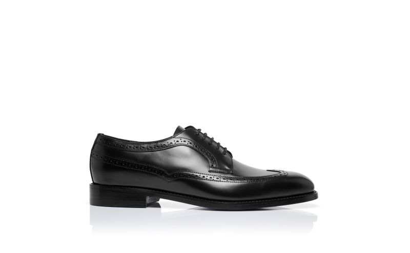 Side view of Tamarak, Black Calf Leather Lace-Up Oxfords - €845.00