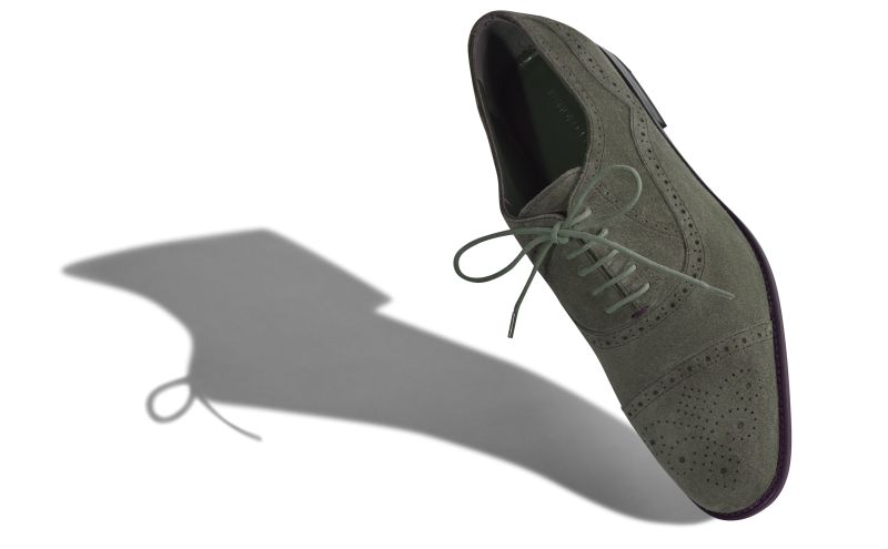Witney, Dark Khaki Suede Cap Toe Oxfords - €795.00
